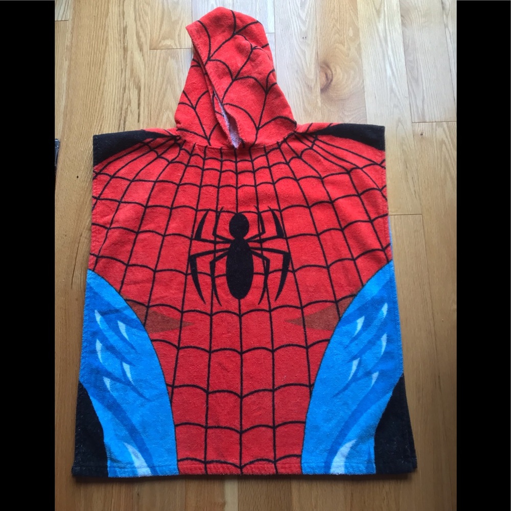 Boys Spiderman Hood Bath Towel Swimming Coverup